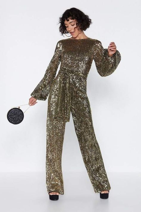 Gold Jumpsuit, Party Jumpsuit, Black White Jumpsuit, 70s Inspired Fashion, Polka Dot Jumpsuit, Satin Jumpsuit, Ruffle Jumpsuit, One Shoulder Jumpsuit, Sequin Jumpsuit