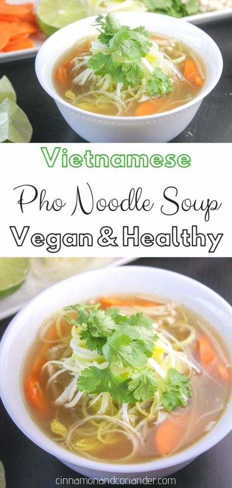 Vegan Vietnamese, Vietnamese Noodle Soup, Pho Noodle Soup, Vegan Pho, Low Carb Noodles, Pho Noodles, Vietnamese Pho, Pho Recipe, Pho Soup