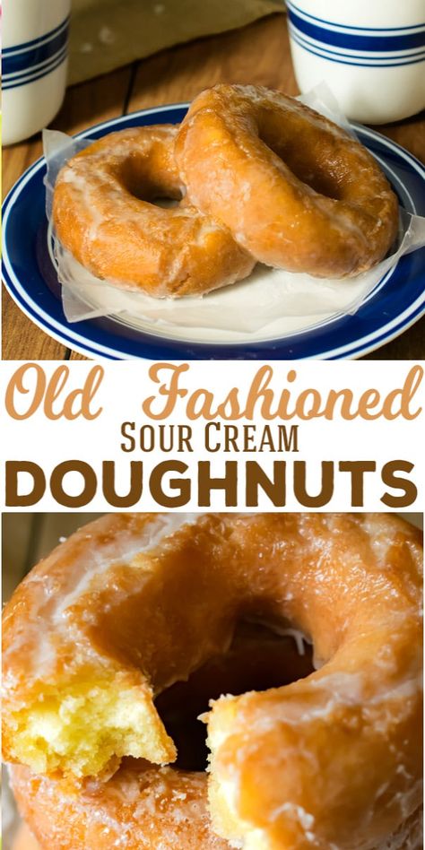 Old Fashioned Sour Cream Doughnuts for Dunking Sour Cream Donut, Doughnuts Recipe, Homemade Donuts Recipe, Homemade Donuts, Doughnut Recipe, Baked Donuts, Cake Donuts, The Pioneer Woman, Donut Recipes