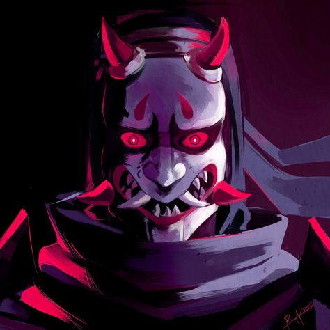 Genji Oni, Mascara Oni, Genji Shimada, Oni Demon, Ninja Art, Oni Mask, Trash Art, Overwatch Fan Art, Anime Dragon Ball Goku