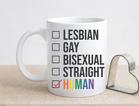 Human Equality Rainbow Custom Ceramic Coffee Mug, LGBTQ Gay Pride Cup, Kindness Mug, Human Rights Awareness, Pride Month Celebration Cup Human Equality, Custom Ceramic, Pride Month, May 23, Gay Pride, Ceramic Coffee Mug, Human Rights, Coffee Mug, Coffee Mugs