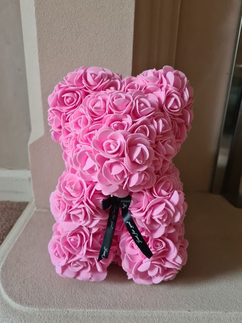 Pink Rose Teddy Bear, Pink Rose Bear, Rose Teddy Bear Flower Diy, Bouquet Teddy Bear, Teddy Bear Roses, Rose Teddy Bear Flower, Roses Teddy Bear, Rose Bear Gift, Teddy Bear Flowers