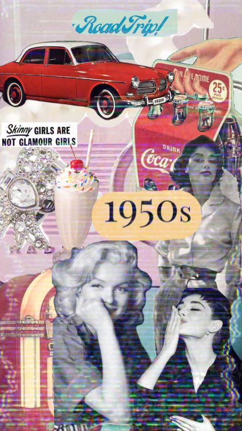 #1950s #vintage #1950saesthetic 1950s America Aesthetic, 50s Themed Photoshoot, 50s Love Aesthetic, Sona Core, 50s Aesthetic 1950s, 1950s Scrapbook, 1950s Aesthetic Fashion, 1950s Moodboard, Hairspray Party