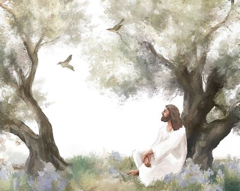 Malory Fiso | For years I’ve been drawn to creating an Easter painting that represented the Garden of Gethsemane. I’ve seen many beautiful paintings… | Instagram Garden Of Gethsemane Art, Jesus Wallpapers, Images Of Peace, The Garden Of Gethsemane, Because Of Him, Jesus Scriptures, Garden Of Gethsemane, Easter Paintings, Firm Foundation