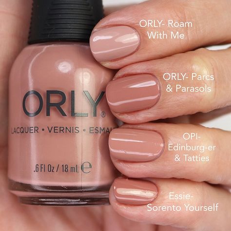 Laurie on Instagram: “Here are my comparisons for {Parcs & Parasols} from the ✨new✨ @orly Impressions Collection. I really love this nude shade so much. It’s…” Orly Nail Polish Colors, Orly Nail Polish, Nude Nail Polish, Nail Files, Chic Nails, Nude Pink, Nail Polish Colors, Nude Nails, Beauty Cosmetics