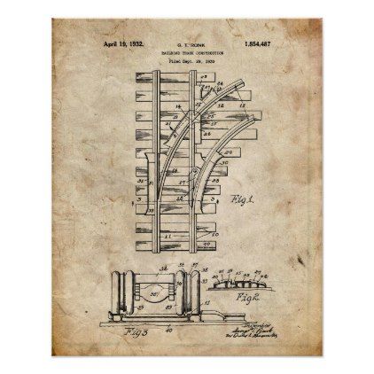 Railroad Patent Poster - bedroom decor diy custom Train Bathroom, Theme Airbnb, Small Scandinavian Bedroom, Railroad Decor, Train House, Train Bedroom, Scandinavian Bedroom Ideas, Train Nursery, Train Decor