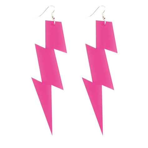 80s Party Costumes, Lightning Earrings, 80s Fancy Dress, Telephone Retro, Pink Lightning, 80s Theme Party, 80s Theme, Lightning Bolts, Fancy Dress Costume