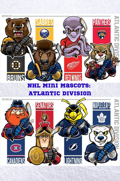 Nhl Mascots, Hockey Family, Custom Comic Book, Nhl Hockey Teams, College Hockey, Sports Items, Hockey Clothes, Sports Jersey Design, Hockey Stuff