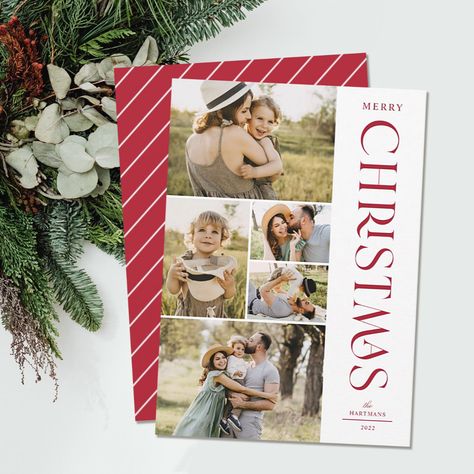 Christmas Cards With Photo, Black Christmas Cards, Photo Collage Christmas Card, Modern Christmas Card, 3 Photo Collage, Collage Christmas, Digital Christmas Cards, Modern Christmas Cards, Christmas Card Template