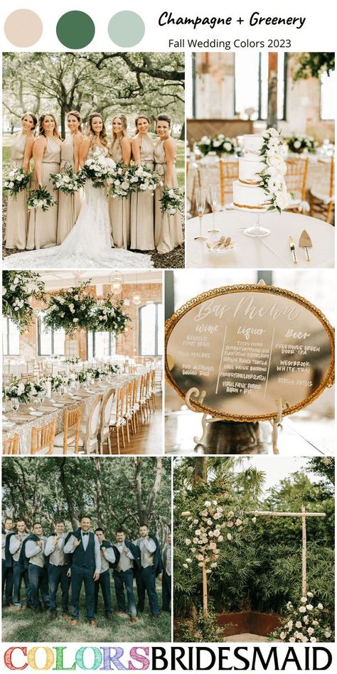 Champagne Wedding Themes, September Wedding Colors, Wedding Theme Color Schemes, Champagne Wedding Colors, Wedding Color Palettes, Wedding Color Pallet, Fall Wedding Color Palette, Wedding Color Ideas, Neutral Wedding Colors