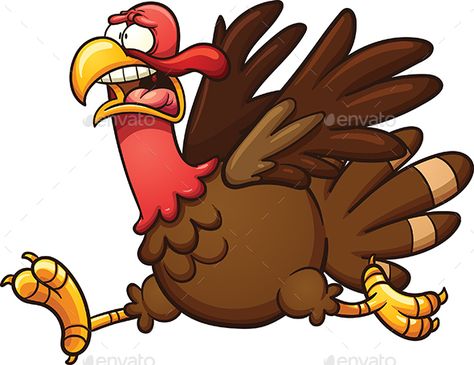 Scared cartoon turkey running. Vector clip art illustration with simple gradients. Elements on separate layers. EPS10 file include Scared Cartoon, Thanksgiving Drawings, Turkey Cartoon, Turkey Drawing, Cartoon Turkey, Thanksgiving Cartoon, Turkey Images, Thanksgiving Cakes, Turkey Stock