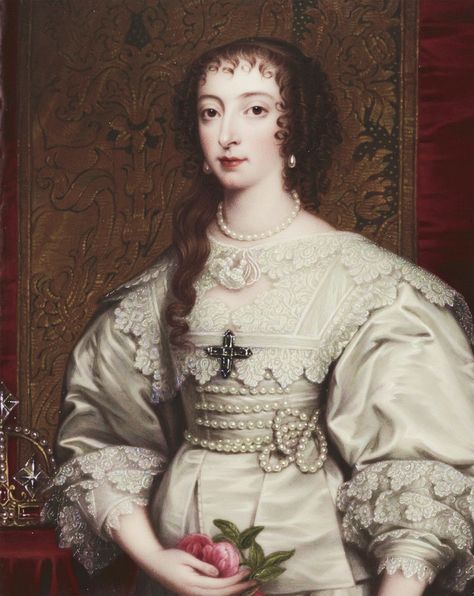 Henriette Marie of France (1609-1669) Milady De Winter, Henrietta Maria, Madame Pompadour, 17th Century Fashion, Charles I, French Royalty, Royal Collection Trust, Baroque Art, History Fashion