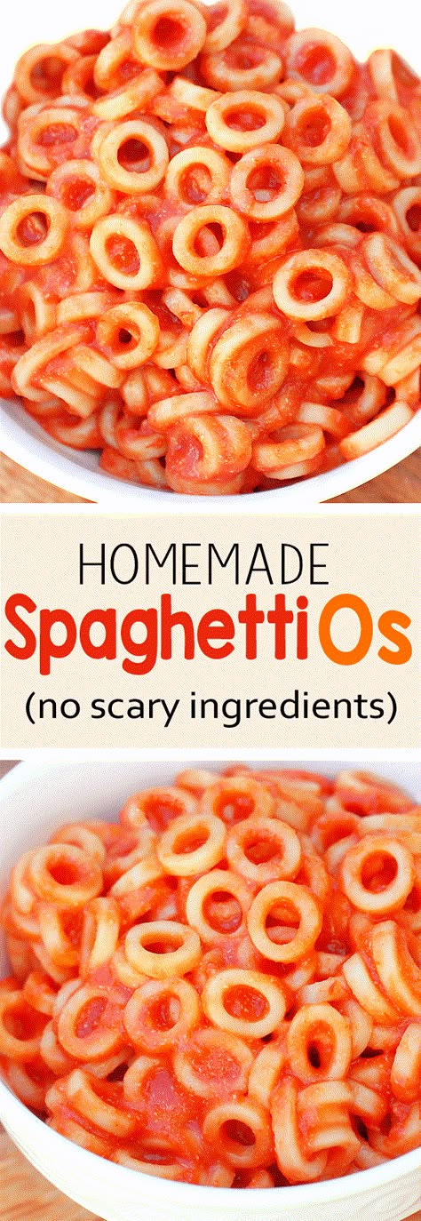 Homemade Spaghetti Os – Recipe Spaghetti Os Recipe, Homemade Spaghetti Os, Spaghetti Os, Healthy Spaghetti, Homemade Spaghetti, Small Pasta, Healthy Homemade, Kid Friendly Meals, Corn Syrup