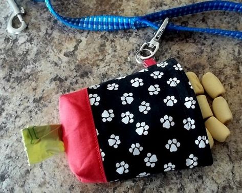 Dog Treat Bag with Poop Bag Dispenser Pattern | Craftsy Poop Bag Holder Diy, Dog Poop Bag Holder Diy, Dog Waste Bag Holder, Dogs Diy Projects, Dog Treat Bag, Dog Poop Bag Holder, Dog Treat Pouch, Diy Dog Treats, Diy Sewing Tutorials