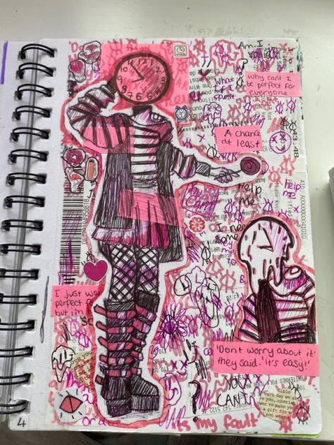 Sketchbook Pages Alt, Alt Sketch Book, Alternative Art Drawings, Oc Sketchbook Page, Webcore Drawing, Weirdcore Sketches, Dreamcore Drawing, Alt Drawing Ideas, Alt Doodles