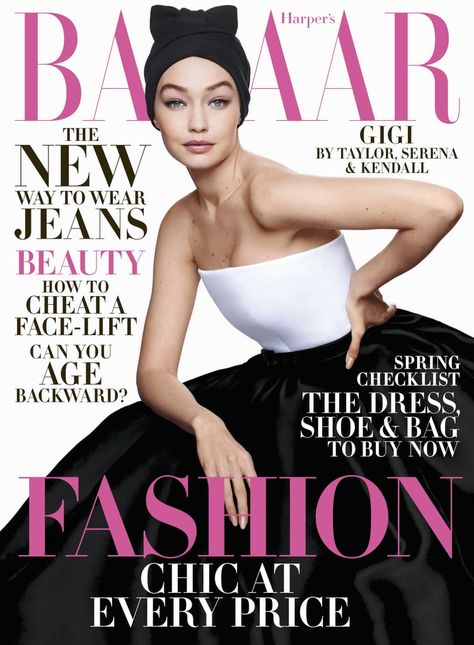 Harpers Bazaar Covers, Haute Couture Looks, Harpers Bazaar Magazine, Hadid Sisters, Couture Looks, Fashion Magazine Cover, Good For Her, Magazine Fashion, Vogue Covers