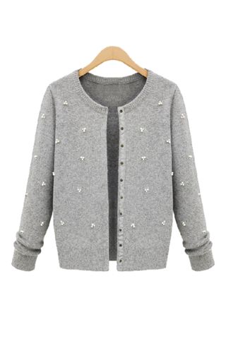 Cardigan For Women, Beaded Cardigan, Long Sleeve Knitted Cardigan, Womens Cashmere, Long Sleeves Coats, Grey Cardigan, Loose Sweater, Wool Cardigan, Sweater Coats