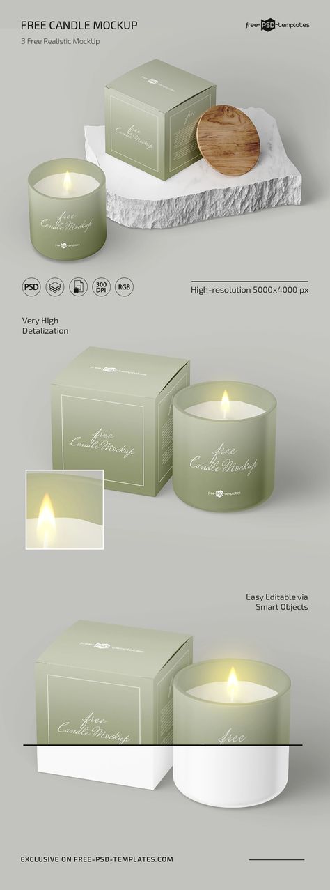 Free Candle Mockup Set | Free PSD Templates Candle Mockup Free, Future Branding, Realistic Candles, Best Candle, Change Jar, Candle Mockup, Coloured Candles, Candle Matches, Iphone Mockup