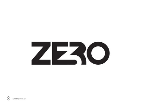 3Zero Logo by Samadara Ginige Zero Typography, Zero Logo Design, Bz Logo, Negative Space Logo Design, Zero Logo, Space Logo Design, Negative Space Logo, Logo Examples, English Logo