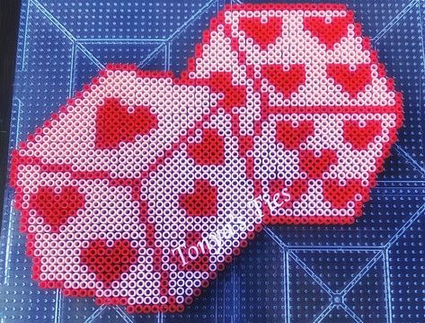 Valentines Day Pearler Bead, I Love You Perler Bead Patterns, Valentine’s Day Perler Bead Ideas, Valentines Perler Bead Patterns, Perler Valentines, Valentines Perler Beads, Rave Bae, Hama Bead Ideas, Melty Bead Designs