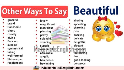 Ways To Say Beautiful, Other Ways To Say, Confusing Words, Teaching English Grammar, Descriptive Words, Learn English Grammar, Descriptive Writing, English Writing Skills, Grammar And Vocabulary