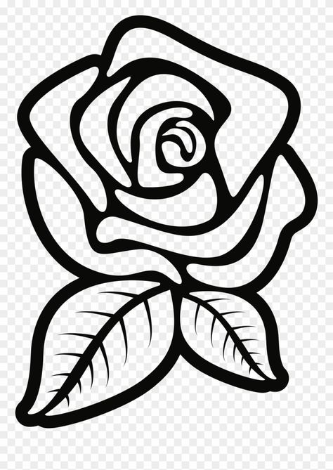 Rose Line Art, Rose Outline, Rose Coloring Pages, Rose Stencil, White Rose Flower, Rose Clipart, Drawing Clipart, Cute Animal Clipart, Free Stencils