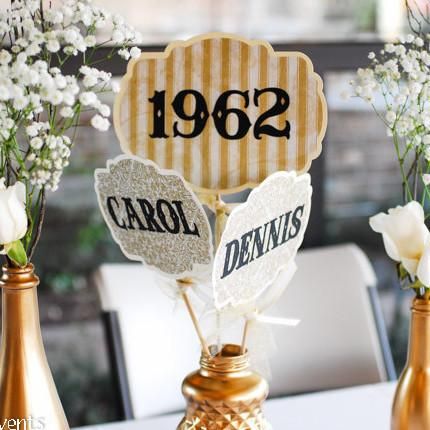 Wedding Anniversary Decorations Diy, Silver Wedding Anniversary Decorations, 50 Wedding Anniversary Centerpieces, Wedding Anniversary Centerpieces, 50 Wedding Anniversary, Anniversary Centerpieces, 50th Anniversary Party Ideas, 50th Wedding Anniversary Decorations, 50th Wedding Anniversary Ideas