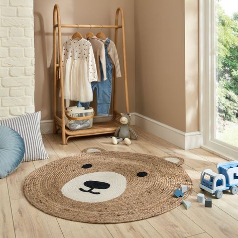 Jute Bertie Bear Kids Rug - Flair Rugs Bear Rug, Kids Rug, Border Rugs, Natural Fiber Rugs, Stair Runner, Shaggy Rug, Stylish Kids, Jute Rug, Circle Shape