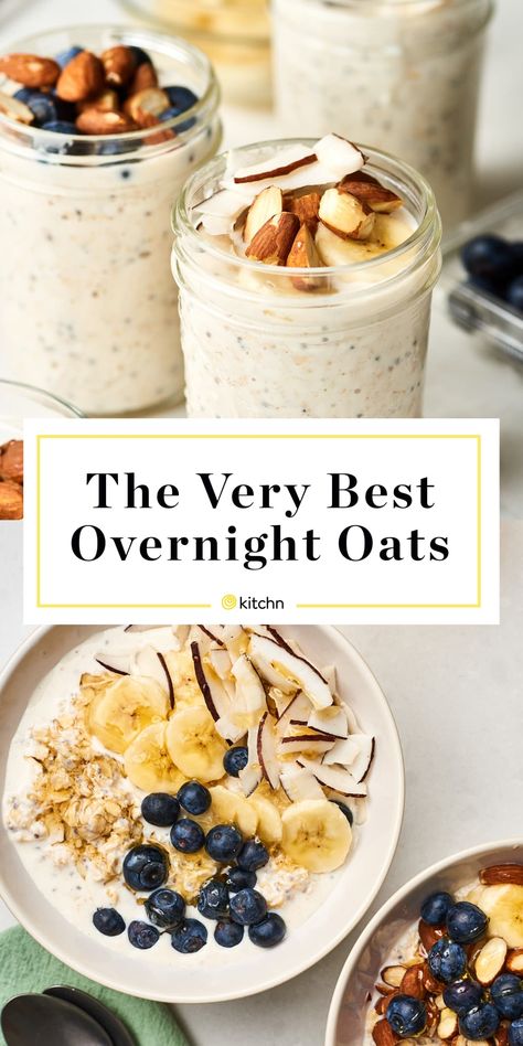 Healthy Overnight Oats Protein, The Best Overnight Oats, Overnight Oats Recipe Breakfast, Best Overnight Oats, Oats In A Jar, Oats With Yogurt, Overnight Oats In A Jar, Overnight Oats With Yogurt, Best Overnight Oats Recipe