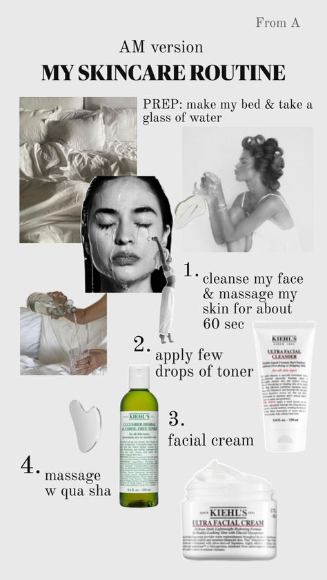 khiels comsmetics, clean girl, morning, skincare, clean, aesthetic, mood board, collage Khiels Skincare, Mood Board Collage, Board Collage, Morning Skincare Routine, Morning Skincare, Clean Aesthetic, Morning Skin Care Routine, Clean Girl, Skincare Routine