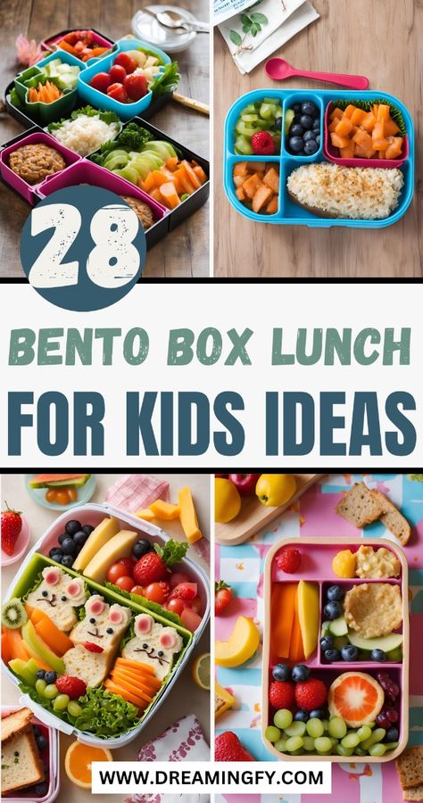 Bento boxes make lunchtime fun! These 28 bento box lunch ideas for kids are packed with healthy, colorful, and creative meals that are sure to delight. Visit our website for more bento box inspiration that will make packing school lunches a breeze! Cold Bento Box Lunch For Kids, Fun Lunchbox Ideas For Kids, Bento Box Inspiration, Healthy Lunch Bento Box Ideas, Fun Bento Box Lunch For Kids, Easy Bento Box Ideas For Kids, Cute Bento Box Lunch For Kids, Kids Packed Lunch Ideas Uk, Kids Bento Box Ideas