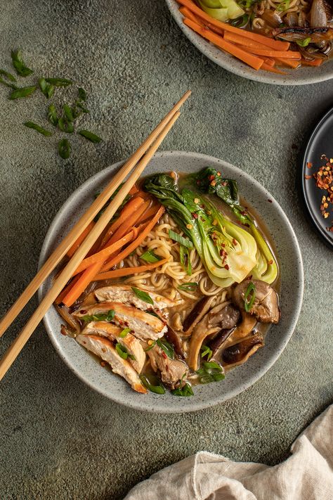 Pak Choy Ramen – Here In The Midst Pak Choi Recipe, Pok Choi, Chicken Ramen Noodle Recipes, Homemade Ramen Noodles, Pak Choy, Red Miso, Homemade Ramen, Spicy Ramen, Pak Choi