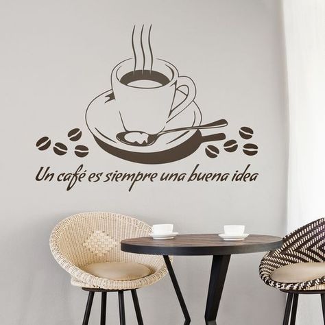 Deur Sticker, Coffee Store, Wall Quotes Decals, Removable Wall Decals, Coffee Shop Decor, Wall Decor Stickers, Cafe Design, Coffee Art, Cafe Bar