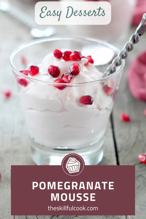 Pomegranate Mousse: the perfect blend of tangy and creamy that's sure to get taste buds dancing. It’s made with just a handful of ingredients but delivers a burst of flavors you won't forget. Light, airy, and boasting the antioxidant goodness of pomegranate, this mousse is an all-around crowd-pleaser. Whether you're planning a romantic dinner or just need a quick dessert fix, this recipe's got you covered. Hit 'Save' and make your sweet moments even sweeter! Pomegranate Mousse, Dessert Places, Quick Dessert, Scrumptious Desserts, Sweet Moments, Dessert Dishes, Romantic Dinner, Quick Desserts, Decadent Chocolate