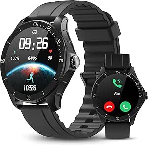 This smart watch compatiable with iOS 9.0+ & Android 6.0+, make and receive calls, get message alert, with Alexa assistant, heart rate, blood Oxygen, stress monitor, and sleep tracker, female cycle tracking, use as alarm clock/timer/stopwatch, with more than 99 sport modes, workout records, IP68 waterproof, with 99+ dial & customize watch face, 1.8inches big screen, event reminder function can help you remember some important days. Best Smart Watches For Men, Smart Watches For Men, Steps Tracker, Best Smart Watches, Fitness Smart Watch, Calorie Counter, Smart Watches, Watch For Men, Fitness Watch