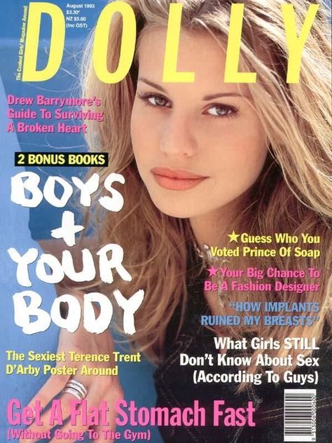 Dolly, August 1993 90s Bombshell, Dolly Magazine, Krissy Taylor, Erin Taylor, Flat Stomach Fast, Teen Magazines, Niki Taylor, Cover Magazine, 90s Memories