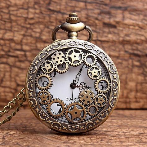 Retro Steampunk, Steampunk Pocket Watch, Steampunk Aesthetic, Pocket Watch Antique, Fob Watch, Steampunk Accessories, Bronze Pendant, Hollow Design, Elegant Floral