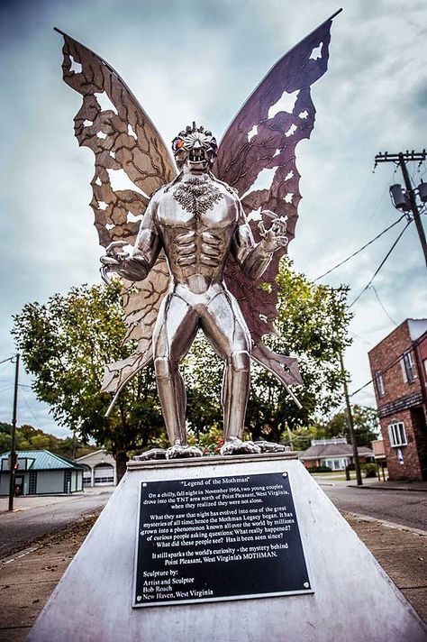 Mothman Statue, Mothman Festival, Mothman Sightings, Point Pleasant West Virginia, Indrid Cold, The Mothman, Moth Man, American Mythology, Almost Heaven West Virginia