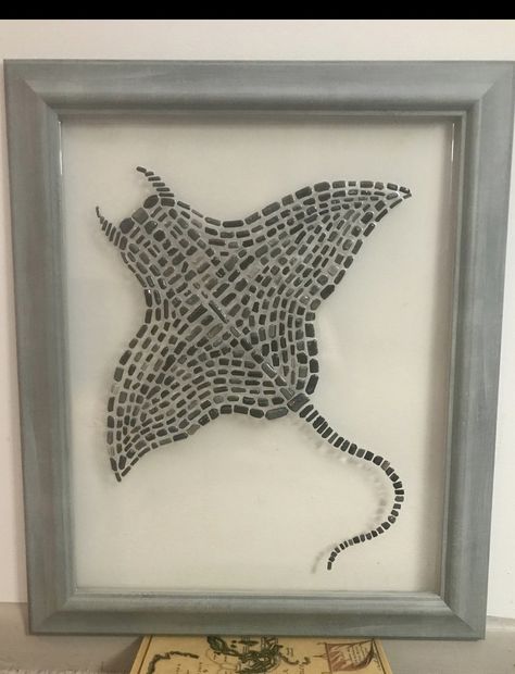 Shark Tooth Display Ideas, Shark Teeth Art, Shark Tooth Art, Shark Teeth Crafts, Sea Glass Window Art, Fossil Art, Seashell Art Diy, Teeth Art, Sea Shells Diy