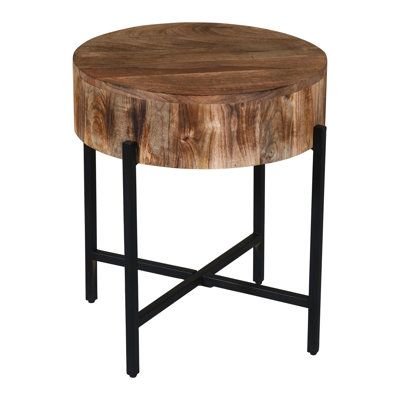 Wood End Table, Round Accent Table, Wood Accent Table, Snack Table, Glider Chair, Living Room End Tables, Wood End Tables, Natural Wood Finish, Solid Mango Wood