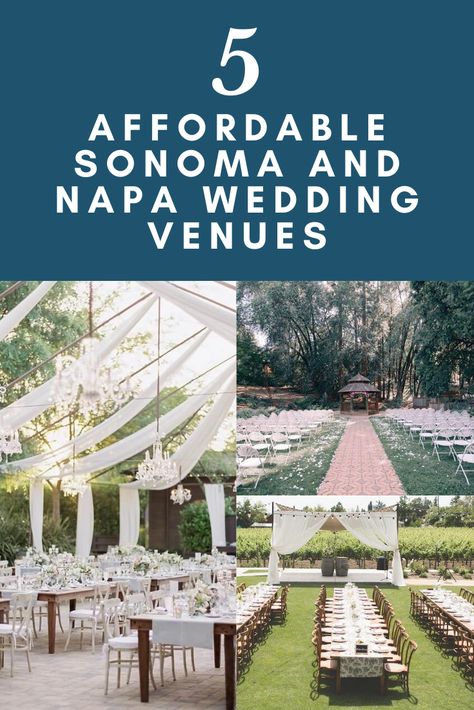 If you’re planning a wedding, or another celebration, the wine country north of San Francisco provides an idyllic setting. Between the rolling hills of Sonoma County and the miles of lush vines in Napa Valley, tapestries of wedding venues that are both affordable and high-quality abound. Whether you’re seeking a relaxed, chardonnay-soaked experience or sophisticated nuptials, here are five surprisingly affordable Sonoma and Napa wedding venues to help your wedding of your dreams. Sonoma County Wedding, Napa Valley Wedding Venues, Sonoma Wedding Venues, Napa Wedding Venues, Vintage Wedding Venues, Winery Wedding Venues, Socal Wedding Venues, Indoor Wedding Receptions, Southern California Wedding Venues