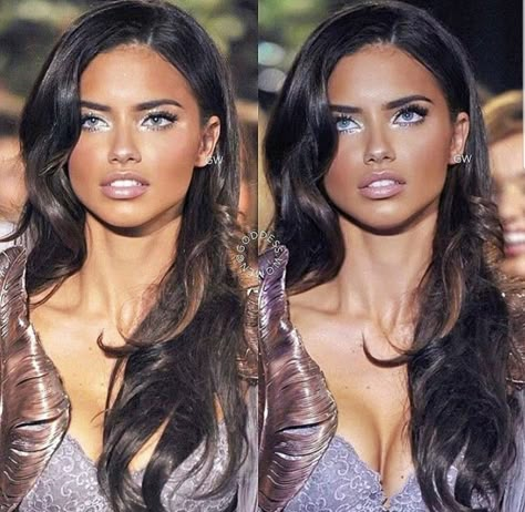 Bombshell Makeup, Adriana Lima Style, Model Aesthetic, Victoria Secret Angels, Adriana Lima, Pretty Makeup, Dark Hair, Pretty Face, Maquillaje De Ojos