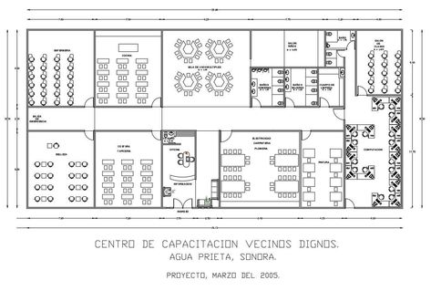 Community training center architecture layout plan details dwg file - Cadbull Fitness Center Design Architecture, Language Center Design, Training Center Design Architecture, Community Hall Plan, Multipurpose Hall Plan Layout, Training Center Architecture, Hotel Room Design Bedrooms, Architecture Layout Plan, Training Center Design