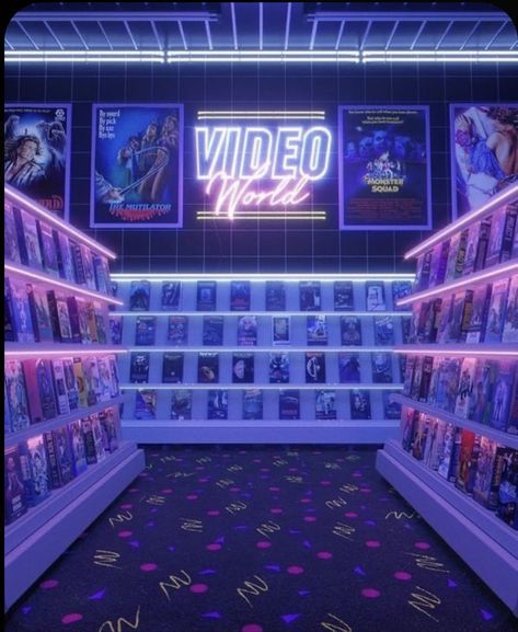 New Retro Wave, Fotografi Vintage, Video Store, 80s Vibes, Vaporwave Aesthetic, 80s Aesthetic, Dreamcore Weirdcore, Liminal Space, Neon Aesthetic