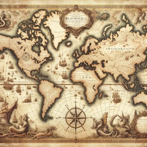 Pirate Map Aesthetic, Old Map Aesthetic Wallpaper, A Cat Named Bob, Old World Maps Vintage Aesthetic, Marine Tattoo, Vintage Pirate Map, Compass Art, Pirate Treasure Maps, Buddha Tattoo Design