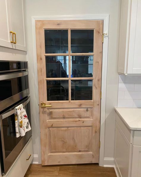 Check out these stunning knotty alder doors! Perfectly suited for the home office and pantry, they add charm and functionality to these high-traffic areas. Contact us for a quote on your new office or pantry door today! #knottyalderdoors #customdoors #homedecor #homerenovation #interiordesign #homeimprovement #wooddoors #rusticdoors #farmhousestyle #homeoffice #pantrydoor #homedesign #designinspiration #renovationproject #homemakeover #doorsofinstagram #interiordecor #homeprojects #homeandga... Reclaimed Pantry Door, Interior Pantry Doors, Alder Doors, Knotty Alder Doors, Ware House, Custom Doors, Knotty Alder, Wooden Bathroom, Rustic Doors