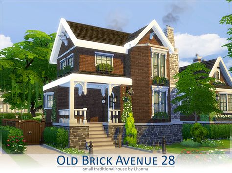 Lhonna's Old Brick Avenue 28 Sims Architecture, Sims4 Ideas, Layout House, The Sims 4 Lots, Sunset Valley, Sims Houses, Town Houses, Sims 4 House Plans, Sims 4 House Building