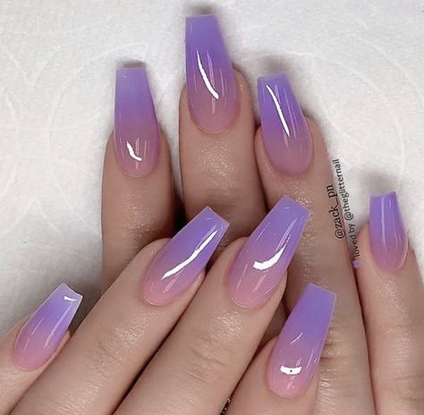 Purple Ombre Nails, Purple Acrylic Nails, Nails Ombre, Art Pins, Summer Nail Art, Ombre Acrylic Nails, Purple Nail, Cute Acrylic Nail Designs, Summer Acrylic Nails