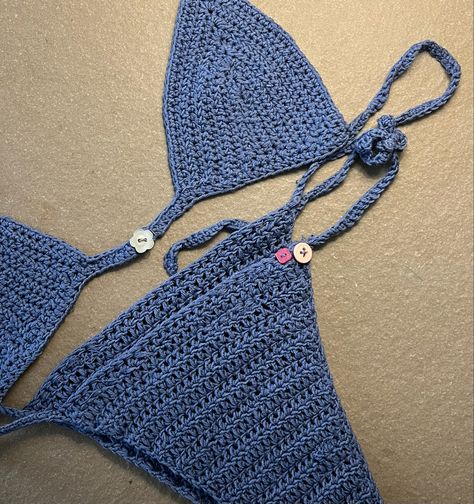 bikini, crochet, blu, buttons, pink Crochet Tankini, Crochet Bikini, Tankini, Swimming, Knitting, Crochet