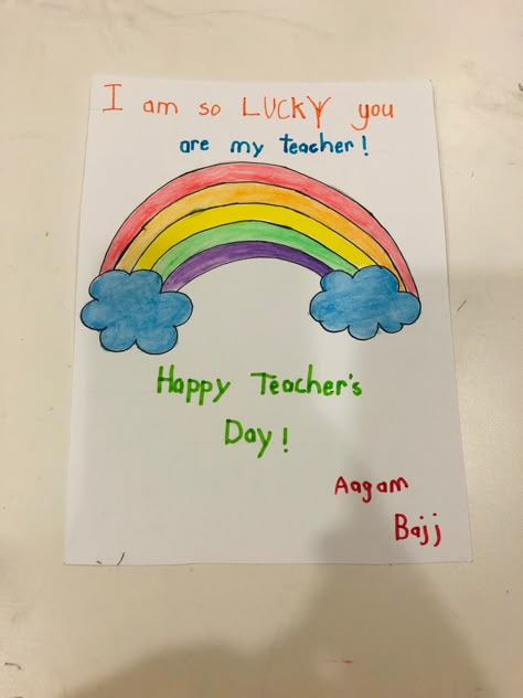 Teachers Day Drawing For Kids, Teacher Day Card For Kids, Diy Cards For Teachers, Teacher's Day Card Ideas, Teachers Day Drawing, Teacher Birthday Card, Greeting Card Organizers, Greeting Cards For Teachers, Happy Teachers Day Card